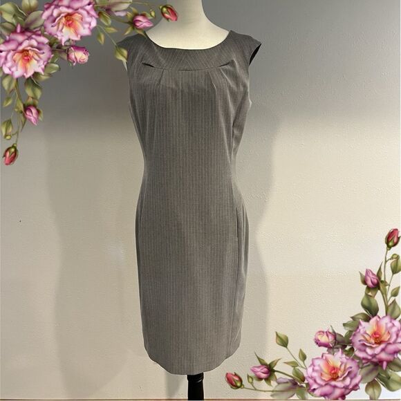 Calvin Klein boat neck fitted sleeveless knee length business dress - Picture 1 of 11